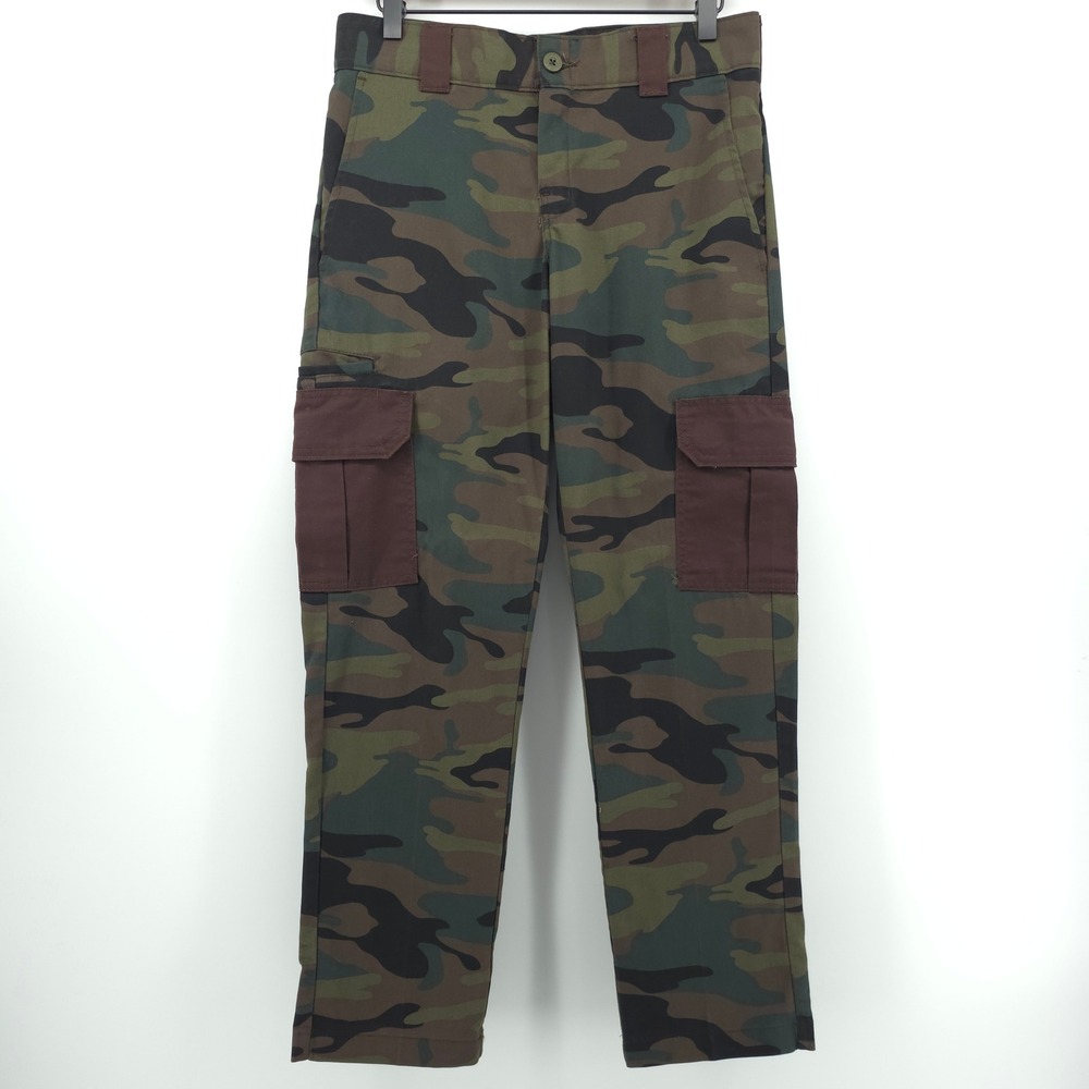 Dickies Mens Cargo Pants Flex Slim Straight 29x30 Camo Woodland WP154CBT